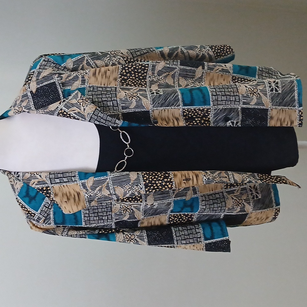 2/$15 Notations Plus Size Jacket Built in Top and Necklace